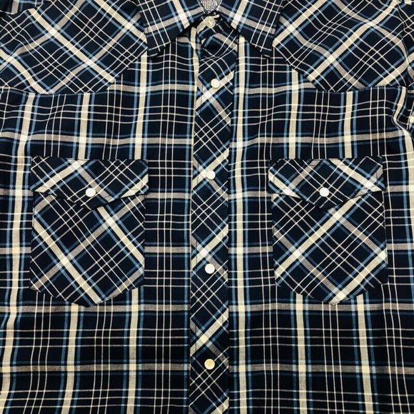 American Hero Plaid Pearl Snap Western Style Shirt - Picture 3 of 5
